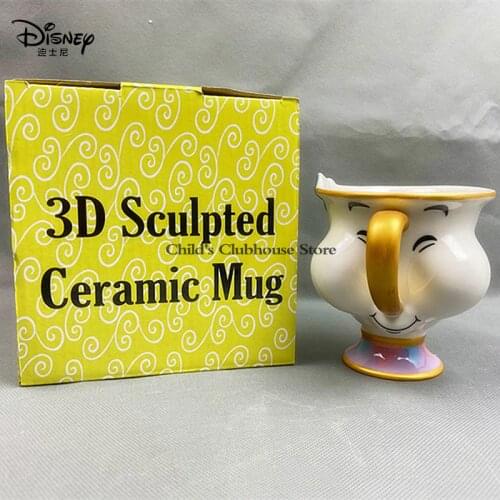 2021 Disney Cartoon Childrens Toy Tea Cup Beauty and the Beast Teapot Mrs. Archie Cute Mug 300ml Ceramic Mug Girls Favorite