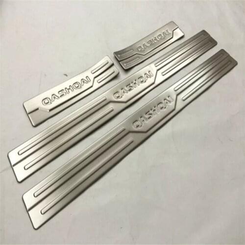 4PCS/SET Door Sill Scuff Plate Guard Stainless Door Sills Protector Sticker For Nissan Qashqai J11 2016 2017 2018 2019