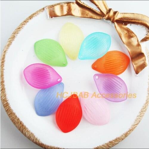 50 New Leaves Charms Mixed Acrylic Petalage Flower Pendants 16x24mm