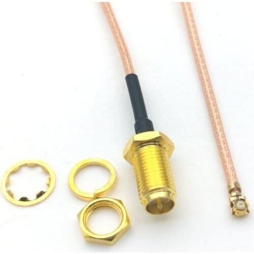 50pcs new IPX U.FL to RP-SMA Jack Male Bulkhead IPEX PCI cable RG178