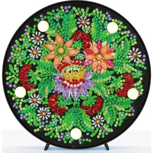 5D DIY landscape LED Diamond Painting Light Cross Stitch Embroidery Full Drill Special Shaped flower Lamp lighthouse Night Lamp