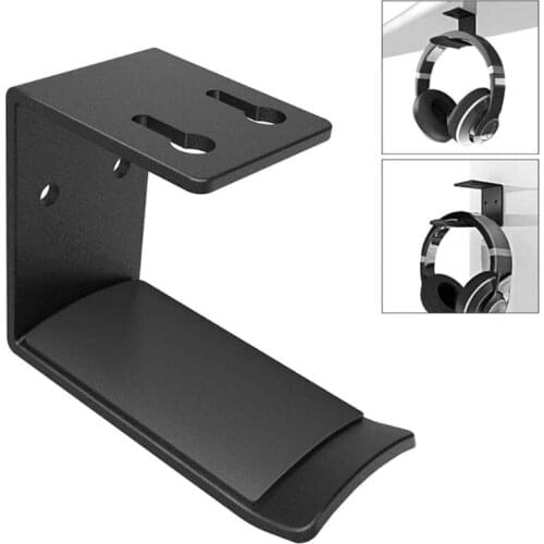 Portable Aluminum Alloy Headphone Stand Holder Rotary Hanging Hook Metal Headset Hanger Bracket