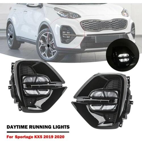 Car Fog Lamp Assembly Car LED Daytime Running Light Bumper Driving for KIA KX5 Sportage 2020 US Type