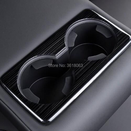 For Mazda 3 2019 2020 Stainless Steel Rear Row Water Cup Decorative Cover Seat Frame Molding Interior Car styling Accessories