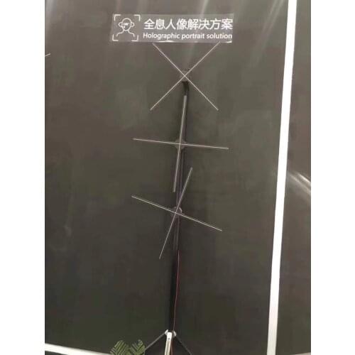 Cusomizec 3 pcs human size bracket stand 3d hologram led fan wall for advertisment event