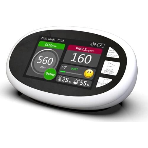 DM125 CO2 Meter Detector PM2.5 PM1.0 PM10 HCHO TOVC Air Quality Index AQI Temperature Humidity Monitor Air Quality Analyzer