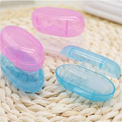 Cute Baby Finger Toothbrush With Box For Childrens Teeth Clear Soft Silicone Baby Rubber Cleaning Brush Baby Massager Set