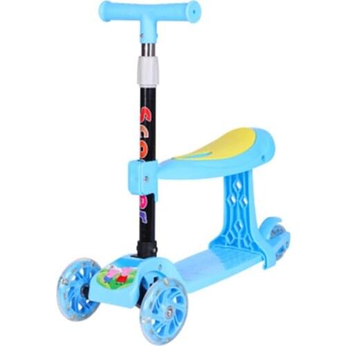 Artfunning Childrens scooter foldable meter high skating car 3 in 1 with seat 1-8 years old pedal skating free Shipping
