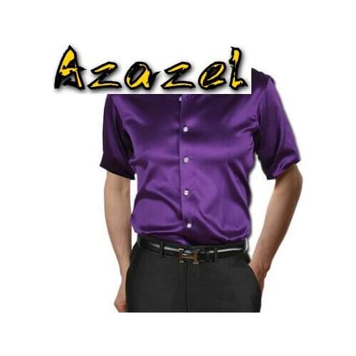 Hot Summer New Fashion Brand Men Clothes Slim Fit Mens short Sleeve Shirt Men silk Casual coat male Shirt Social Plus Size Top