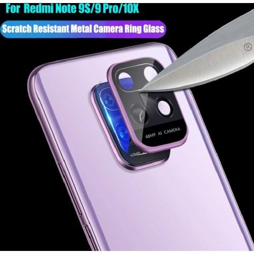 Camera Metal Ring Glass For Xiaomi Redmi Note 9 9S 9 Pro Len Glass Rear Camera Protection Case For Redmi 10X Note 9S 9 Pro Glass