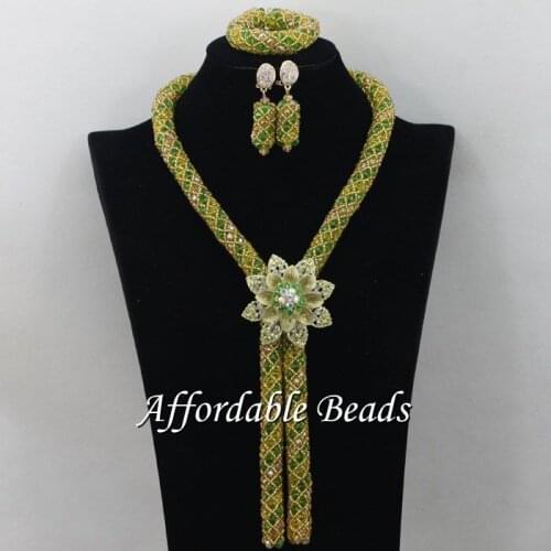 Nice Nigerian Traditional Beads Luxury Fashion Beads Jewelry Set Handmade Style Wholesale ABC073