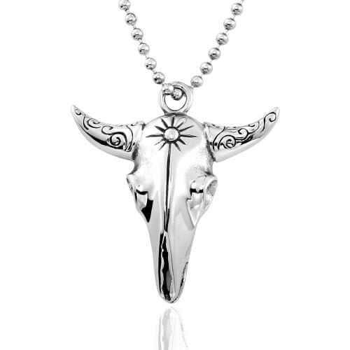 Stainless steel cool men pendant necklace biker punk high quality high brushed jewelry