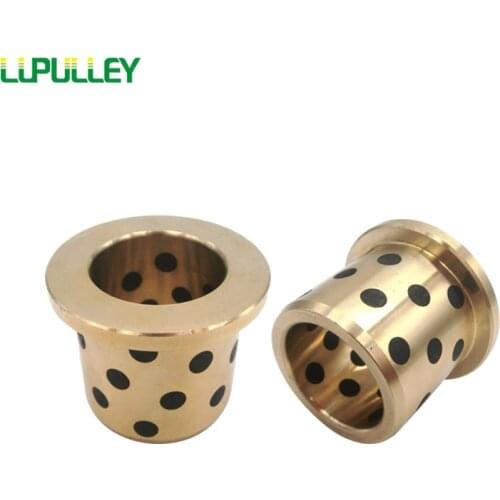 LUPULLEY Flanged Oilless Bushing Graphite Copper Solid Self Lubricant Bearing 70mm*5mm Flange*Thickness 55x45x30mm ODxIDxHeight