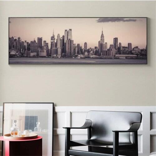 Manhattan Empire State Building New York City Landscape Canvas Art Posters and Prints Scandinavian Wall Picture for Living Room