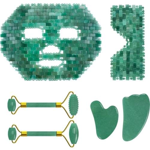 Face Care Jade Roller Gua Sha Scraper Crystal Sleep Mask for Face Lifting Anti-wrinkle Facial Massager Skin Care Tools