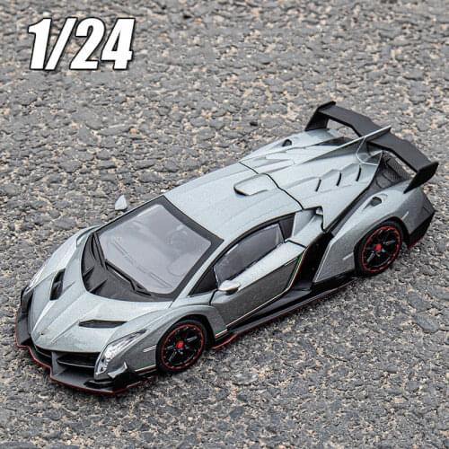 1/24 Lambor Venom Sports Car Model Boys Kids Toy 8.3 Inch Large Size Diecast Alloy Vehicles Metal Simulation Models With Light