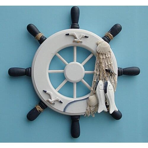 Fashion Mediterranean Boat Ship Wall Hanging 23cm Living Room Art Nautical Bedroom Home Decoration Crafts Steering Wheel Hotel