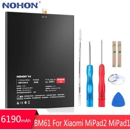 NOHON Battery For Xiaomi MiPad 2 BM61 Replacement Tablet Battery 6190mAh Mi Pad 2 Mipad2 Pad2 Batarya Lithium Polymer Free Tools