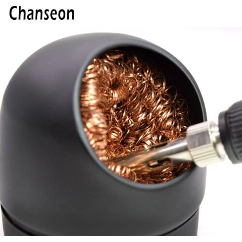 New Anti Static Welding Soldering Solder Iron Tip Cleaner Cleaning Steel Wire With Stand Set Repair Tool