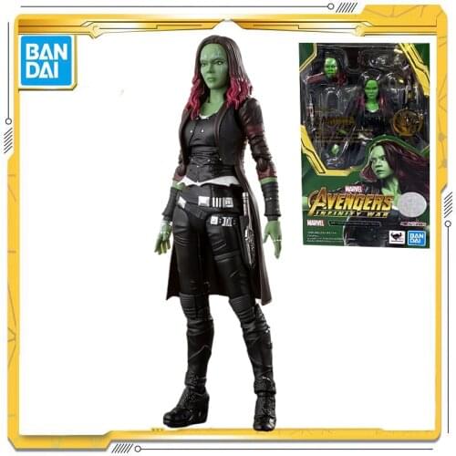 Original BANDAI Marvel Comics The Avengers SHF Gamora Anime Action Figur Toy for Child Halloween Gift
