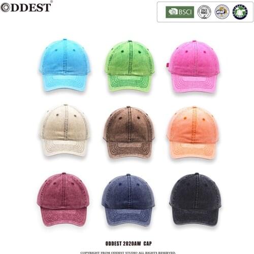 【ODDEST】High quality Men Women Baseball Cap Washed Soft cotton Hat Solid Color Fashion Adjustable Caps