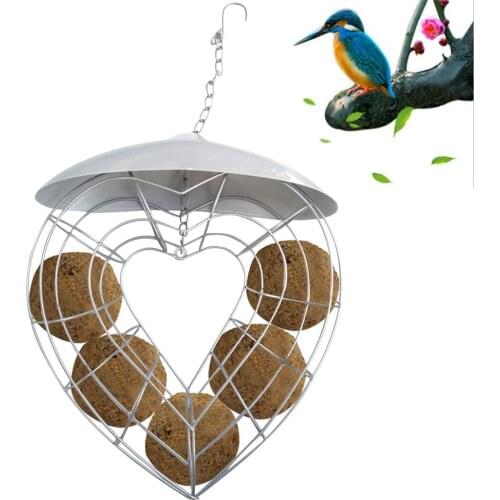 Bird Feeder Hanging Bird Feeding Tool Food Dispender Metal Carrying Bird Feeder For Outdoor Garden Feeding Pet Bird Feeder