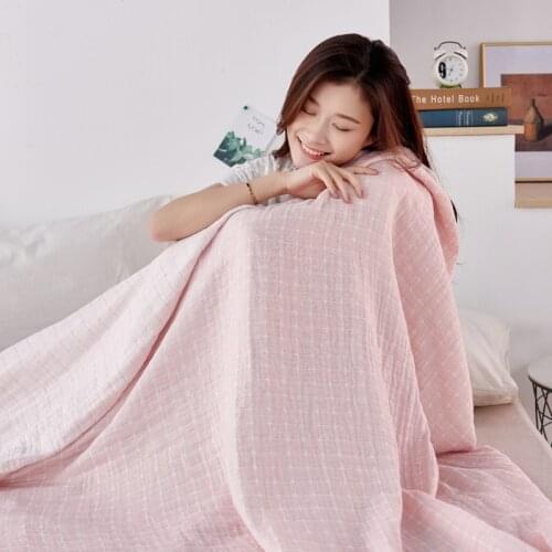 Pure Cotton Gauze Bedding Blanket Bed Sofa Airplane Travel Breathable Thin Bedspread Summer Super Soft Throw Sleeping Bankets
