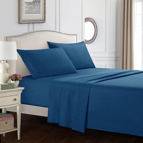 Solid Color Bed Sheet With Pillowcase 4pcs Mattress Covers Fitted Sheet Sets For King Queen Full Size Bedding Home Textile