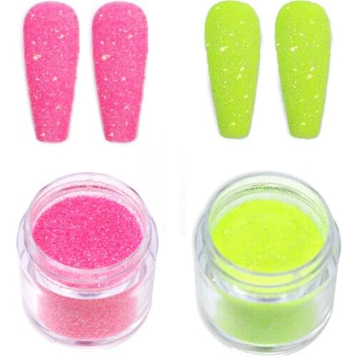 1Box Summer Candy Colors Nail Sandy Powder Fine Shimmer Nail Art Pigment DustManicure Craft Glitter For Nail Cosmetic Powder