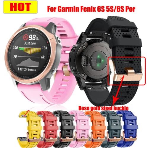 For Garmin Fenix 6S 5S Watch band 20mm Bracelet Strap For Fenix 6S Pro 5S Plus Watch Strap Silicone Quick Replacement Wrist Band