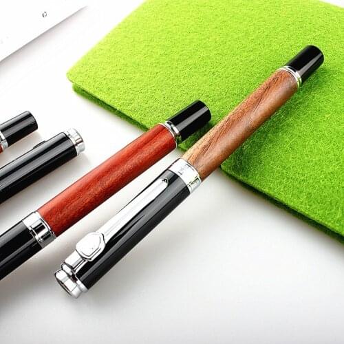 Jinhao New Wooden Fountain Pen High Quality 0.5mm Nib 2 Colors Luxury Wood Ink Pens Business Gifts Writing Office School Supplie