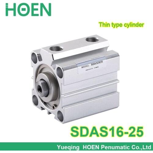 SDAS16-25 Airtac type SDAS series with magnet 16mm Bore 25mm Stroke SDAS16*25 Aluminum Alloy M5 Port Thin Air Cylinders