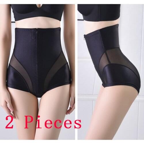 Mesh Butt Lifter High Waist Trainer Bodyshaper Shapewear Sexy Women Fajas Slimming Underwear Tummy Control Panties Briefs Zipper
