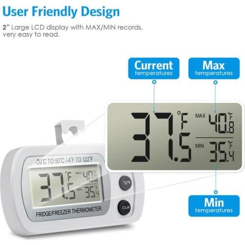 Refrigerator Thermometer Digital Kitchen Wireless Fridge Freezer Temperature Calculator