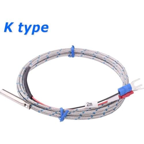 Probe Type Thermocouple K Temperature Sensor 2m Cable Wire 0~400'C for Measuring Boiler Oven Temperature Controller