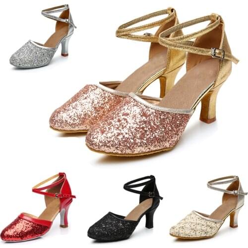 Latin Dance Shoes Woman Professional Womens Dance Shoes Ballroom Dance Shoes Latin Ladies Dance Shoes High Heel 5CM/7CM A10-1