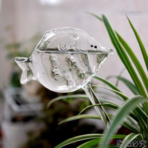 Creative Glass Watering Device Fish Shape Automatic Watering Device Gardening Lazy Watering Flower Sprinkler Decoration