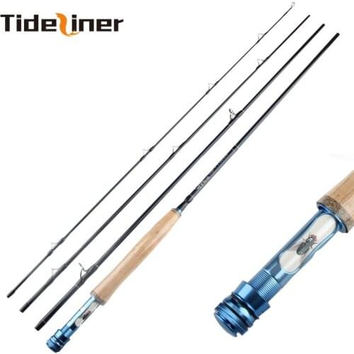 Tideliner Fly fishing rod 30T carbon fiber 2.74m 5# ultralight fly spinning fishing rod 4 sections high quality tackle