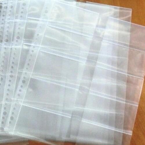 1pcs Transparent PVC Storage Holes Loose Leaf A4 Two Sides Clear File Sheets Protectors Collection Zipper Binder Office Supply