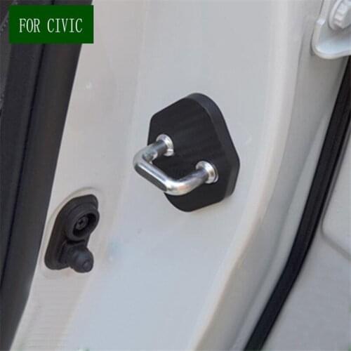 Car body interior anti rust water proof Door lock keys protect buckle cover 4pcs/set For Honda Civic 10th Sedan 2016 2017 2018