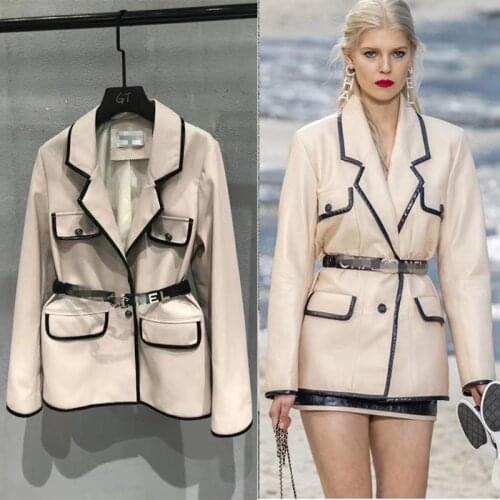 Woman Coats 100% Natural Sheepskin Leather 2020 Fashion Sheepskin Leather Windbreaker Female Jackets Best Sellers