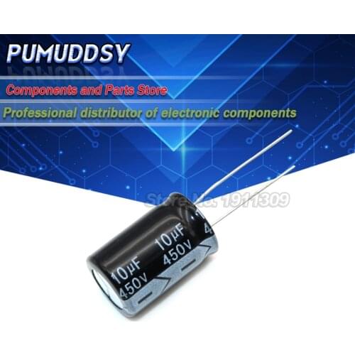 10PCS Higt quality 450V10UF 13*21mm 10UF 450V 13*21 Electrolytic capacitor
