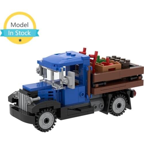 2021 New Retro Nostalgic Farm Pull Tool Machine Truck Truck Building Block Model High-tech Collection Splicing Children Toy Gift