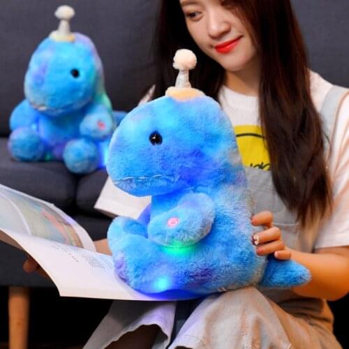 32cm Creative Luminous Toy Soft Stuffed Plush Glowing Colorful Dinosaur Doll Led Light Toys Kawaii Gift For Kids Children Girls