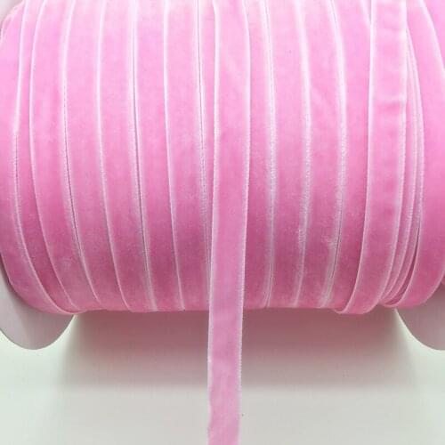 5 Yards 3/8 "10mm Pink Velvet Ribbon Headband Clips Bow Wedding Decoration