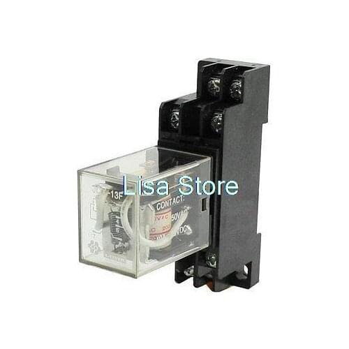 AC 200V/220V Coils 2P2T 8 Terminals Motor Control Power Relay w Socket