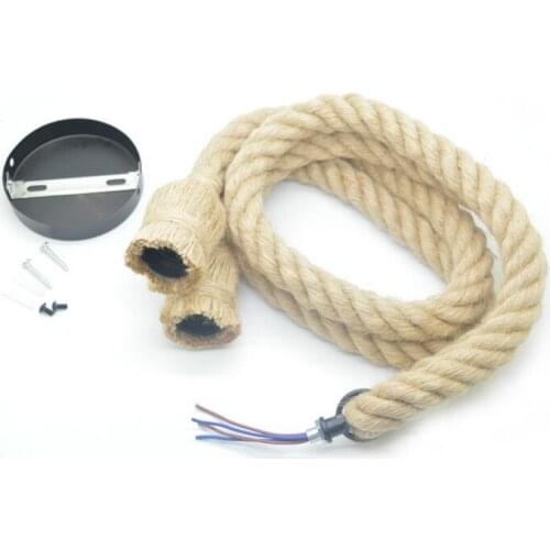 American Minimalist Creative Hemp Rope Pendant Lights Livingroom Rope Lights Kitchen Hanging Lamps Bedroom Industrial Lamp