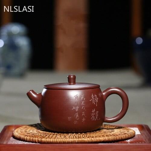 Authentic Yixing Tea Pots Purple Clay Filter Teapot Raw Ore Zhu Mud Kettle Handmade Boutique Tea Ceremony Accessories 230ml
