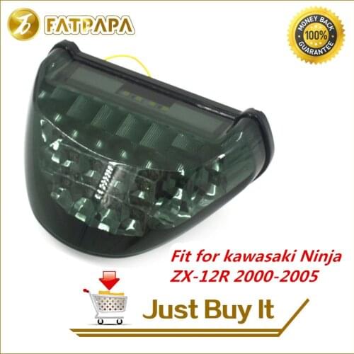Free shipping Motorcycle Accessories Rear tail light Fit For Kawasaki Ninja ZX12R 2000-05 LED Rear Brake Turn Signal Tail Light