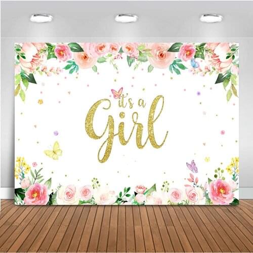 Flower background for photography girl princess photo backdrop studio kids children birthday party decoration butterfly custom